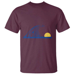 Harris Walz Supporter T Shirt Blue Wave Kamala Sunshine Water Drop Sun TS11 Maroon Print Your Wear