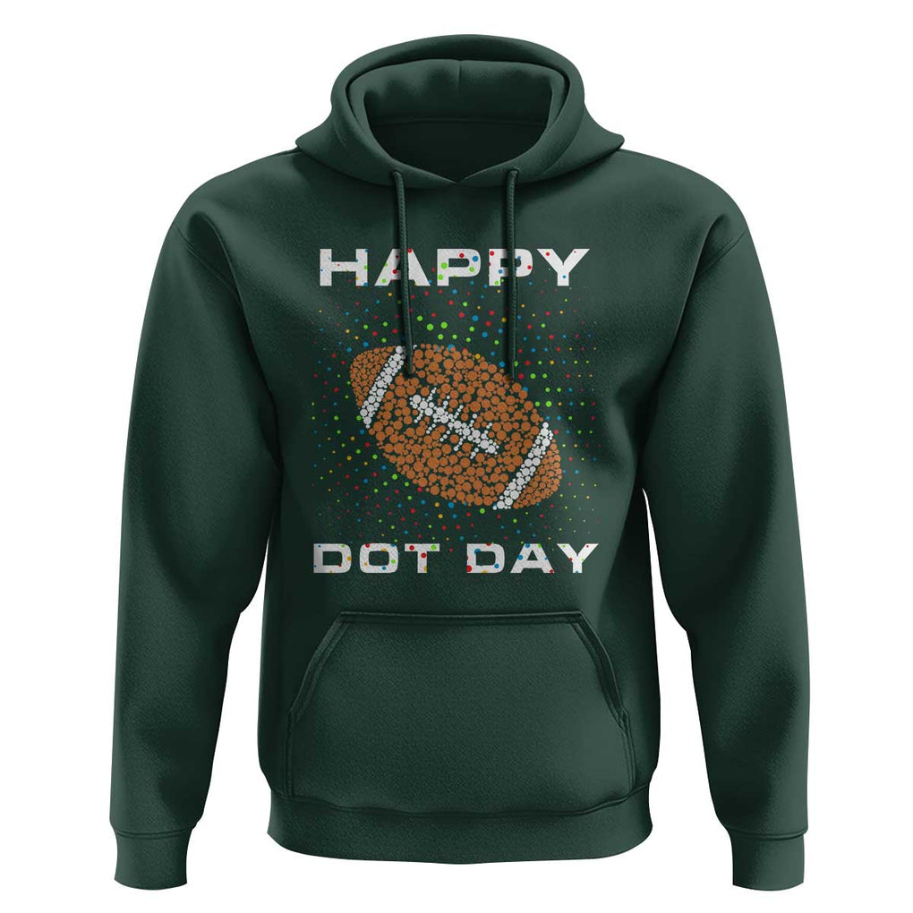 Happy Dot Day Hoodie American Football Colorful Polka Dot TS11 Dark Forest Green Print Your Wear