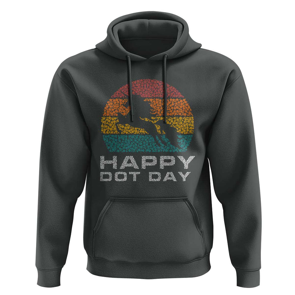 Happy Dot Day Hoodie Unicorn Retro Polka Dot Mythical Creatures TS11 Dark Heather Print Your Wear