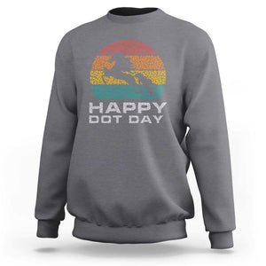 Happy Dot Day Sweatshirt Unicorn Retro Polka Dot Mythical Creatures TS11 Charcoal Print Your Wear