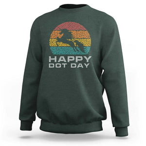 Happy Dot Day Sweatshirt Unicorn Retro Polka Dot Mythical Creatures TS11 Dark Forest Green Print Your Wear