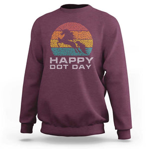 Happy Dot Day Sweatshirt Unicorn Retro Polka Dot Mythical Creatures TS11 Maroon Print Your Wear