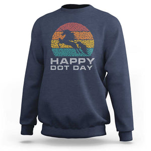 Happy Dot Day Sweatshirt Unicorn Retro Polka Dot Mythical Creatures TS11 Navy Print Your Wear