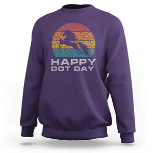 Happy Dot Day Sweatshirt Unicorn Retro Polka Dot Mythical Creatures TS11 Purple Print Your Wear