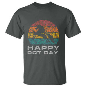 Happy Dot Day T Shirt Unicorn Retro Polka Dot Mythical Creatures TS11 Dark Heather Print Your Wear