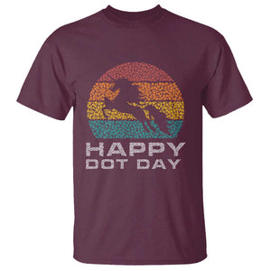 Happy Dot Day T Shirt Unicorn Retro Polka Dot Mythical Creatures TS11 Maroon Print Your Wear