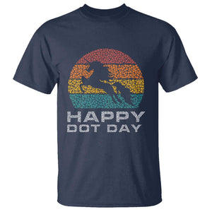 Happy Dot Day T Shirt Unicorn Retro Polka Dot Mythical Creatures TS11 Navy Print Your Wear