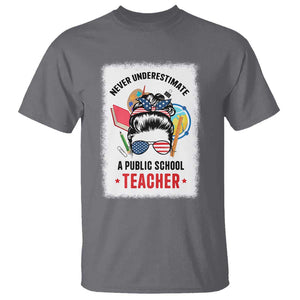 Tim Walz T Shirt Never Underestimate A Public School Teacher Messy Bun TS11 Charcoal Print Your Wear