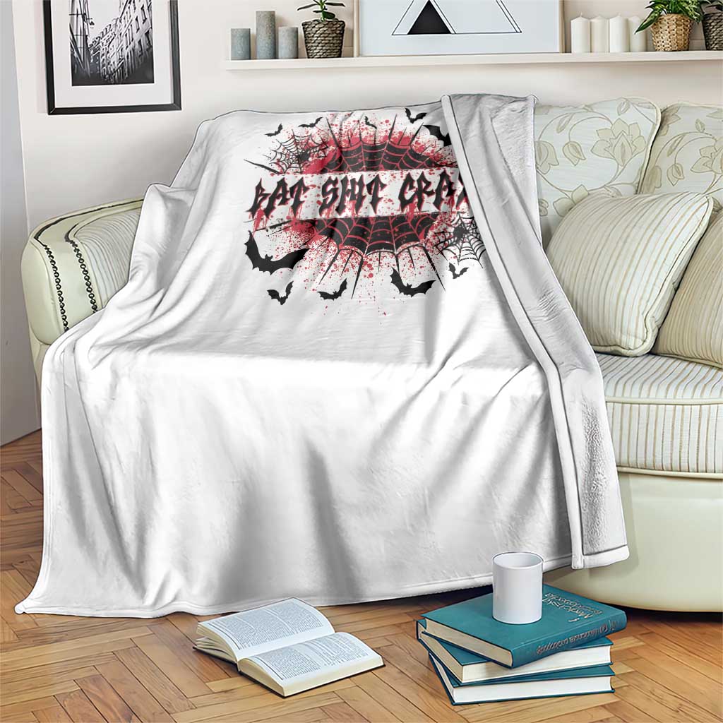 Funny Halloween Bat Shit Crazy Throw Blanket Horror Spider Web TS11 Print Your Wear