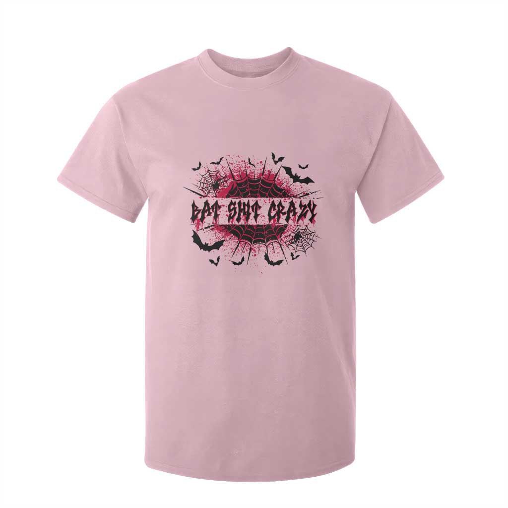Funny Halloween Bat Shit Crazy T Shirt For Kid Horror Spider Web TS11 Light Pink Print Your Wear