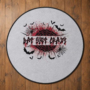 Funny Halloween Bat Shit Crazy Round Rug Horror Spider Web