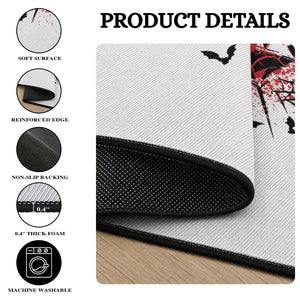 Funny Halloween Bat Shit Crazy Round Rug Horror Spider Web