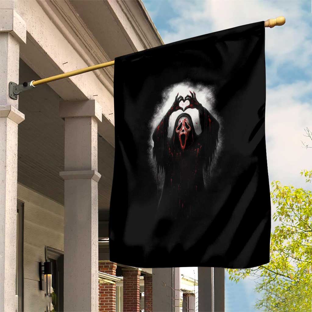 Funny Scary Face Ghost Hand Heart Sign Halloween Garden Flag TS11 Print Your Wear