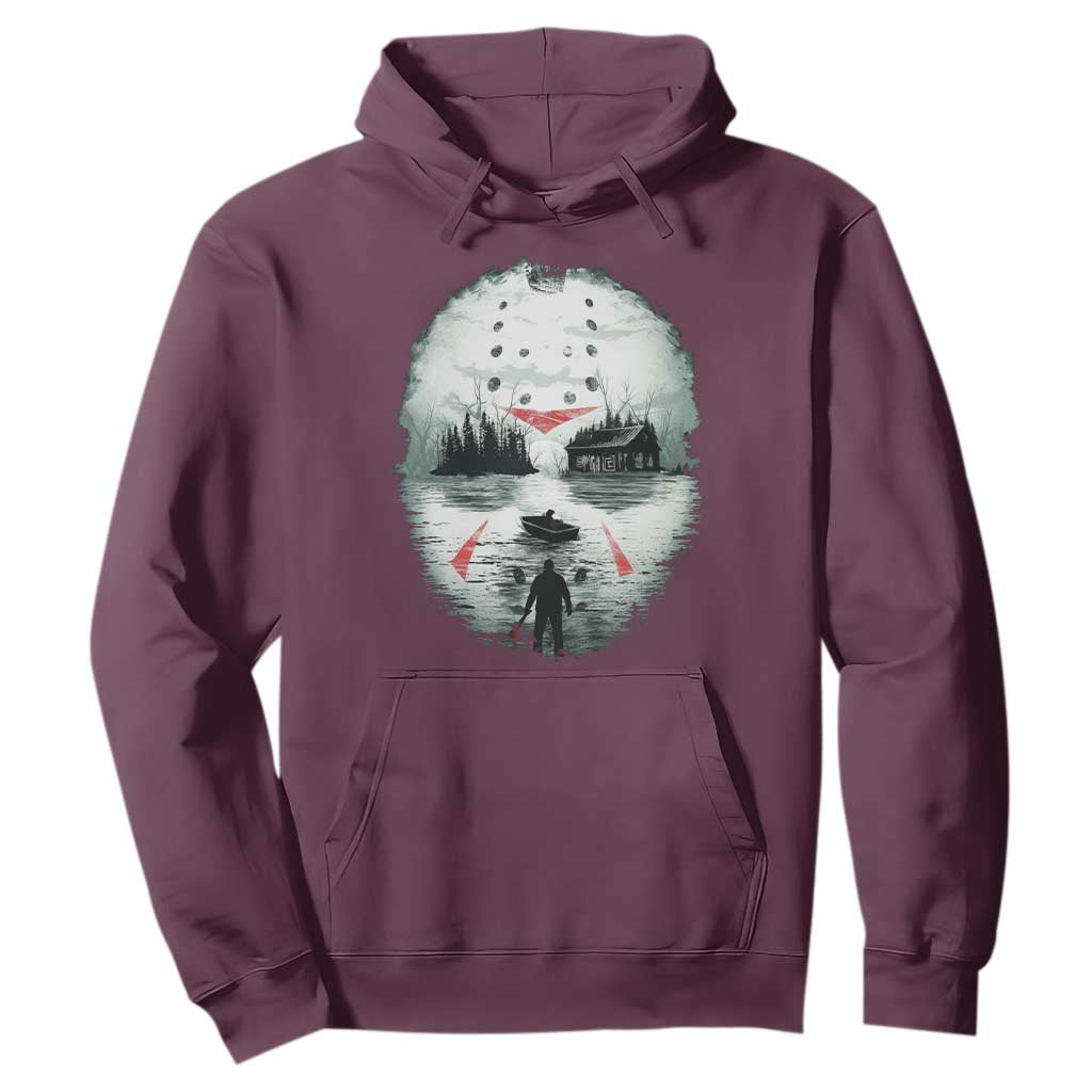 Halloween Jason Hockey Mask Friday 13th Slasher Hoodie TS11 Maroon Print Your Wear