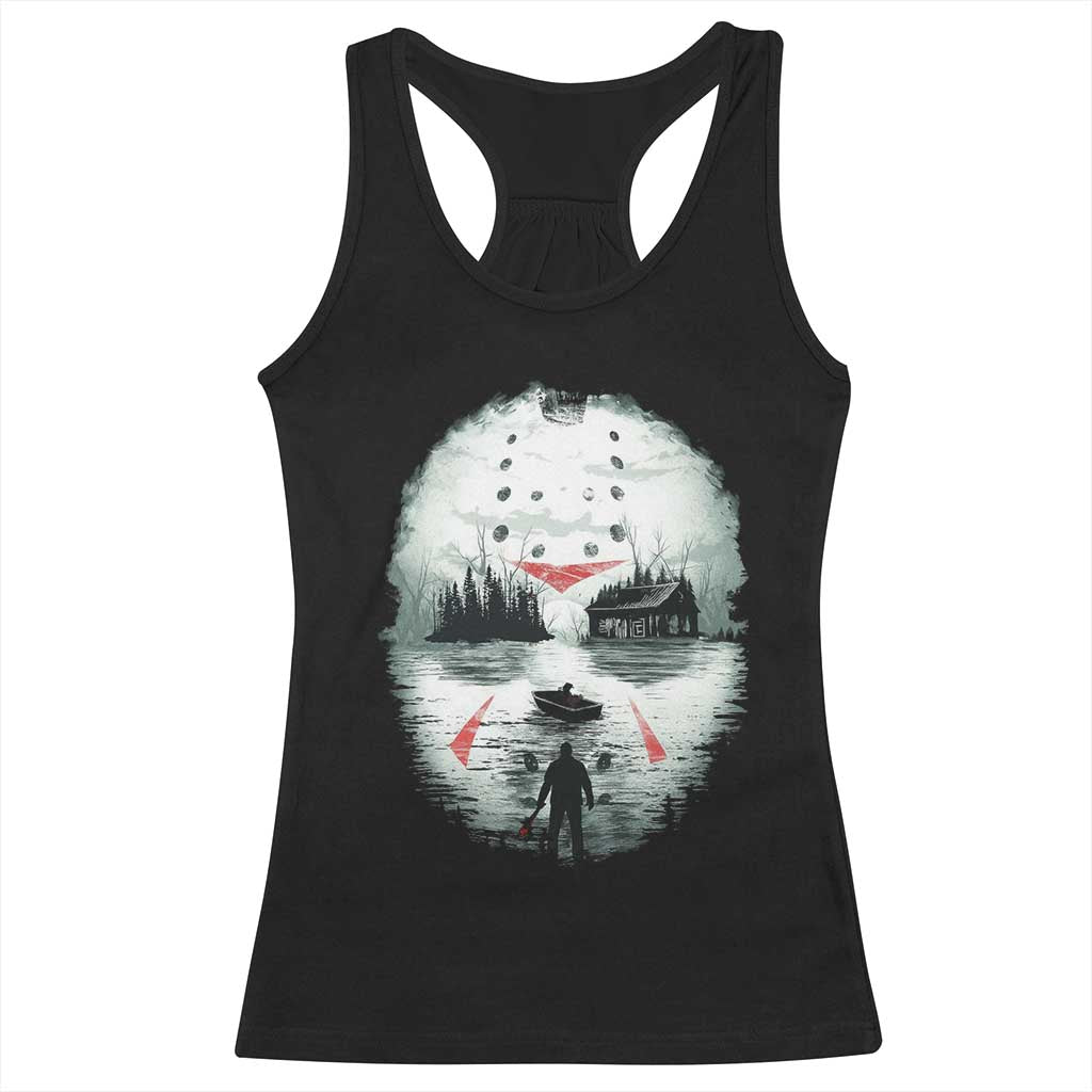 Halloween Jason Hockey Mask Friday 13th Slasher Racerback Tank Top TS11 Black Print Your Wear