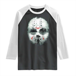 Halloween Jason Hockey Mask Friday 13th Slasher Raglan Shirt TS11 Black White Print Your Wear