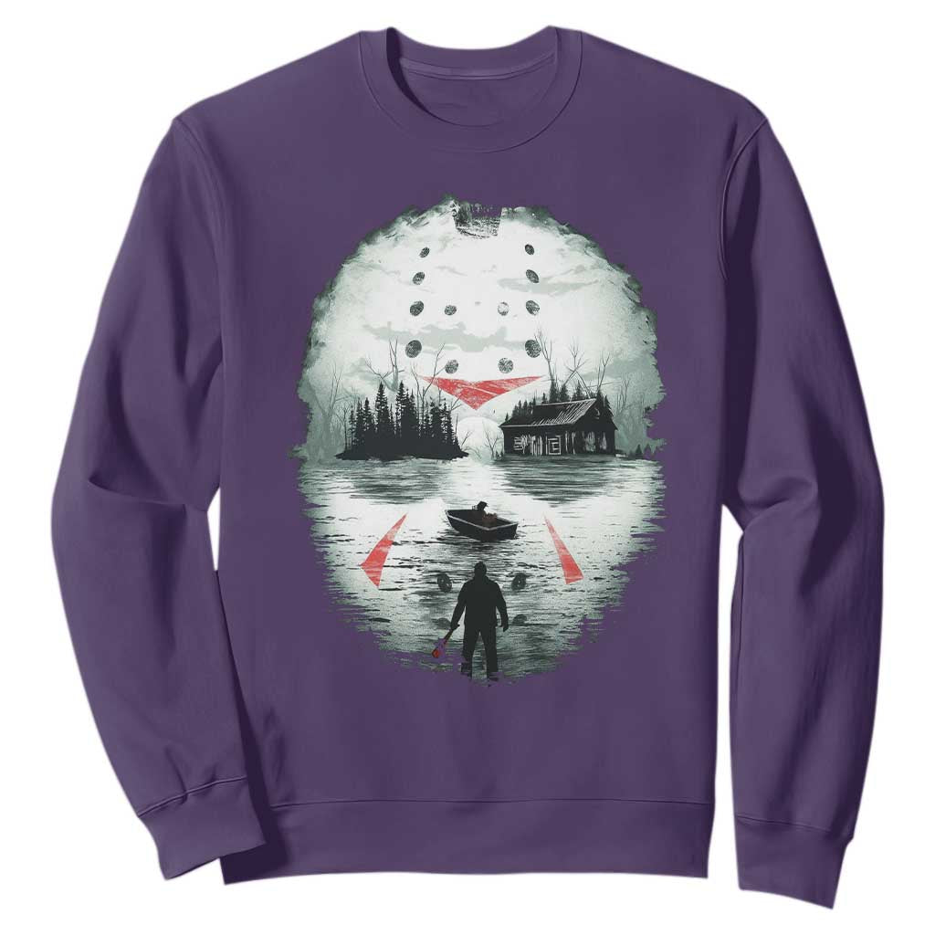 Halloween Jason Hockey Mask Friday 13th Slasher Sweatshirt TS11 Purple Print Your Wear