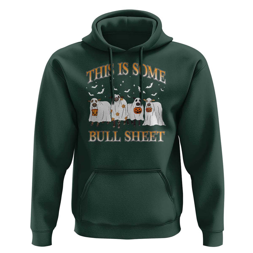 Funny Halloween Hoodie This Is Some Bull Sheet Farm Cow Bat TS11 Dark Forest Green Print Your Wear