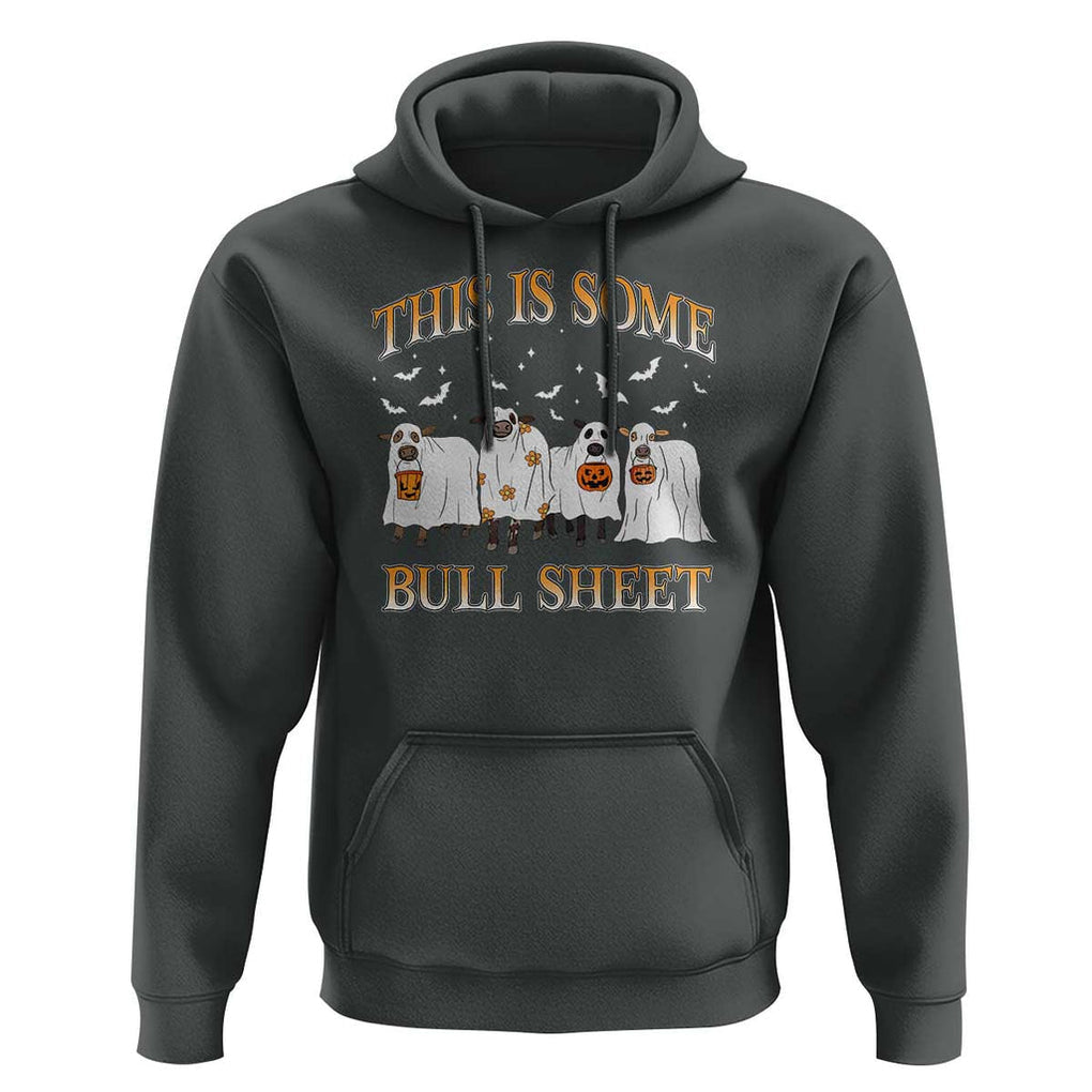 Funny Halloween Hoodie This Is Some Bull Sheet Farm Cow Bat TS11 Dark Heather Print Your Wear