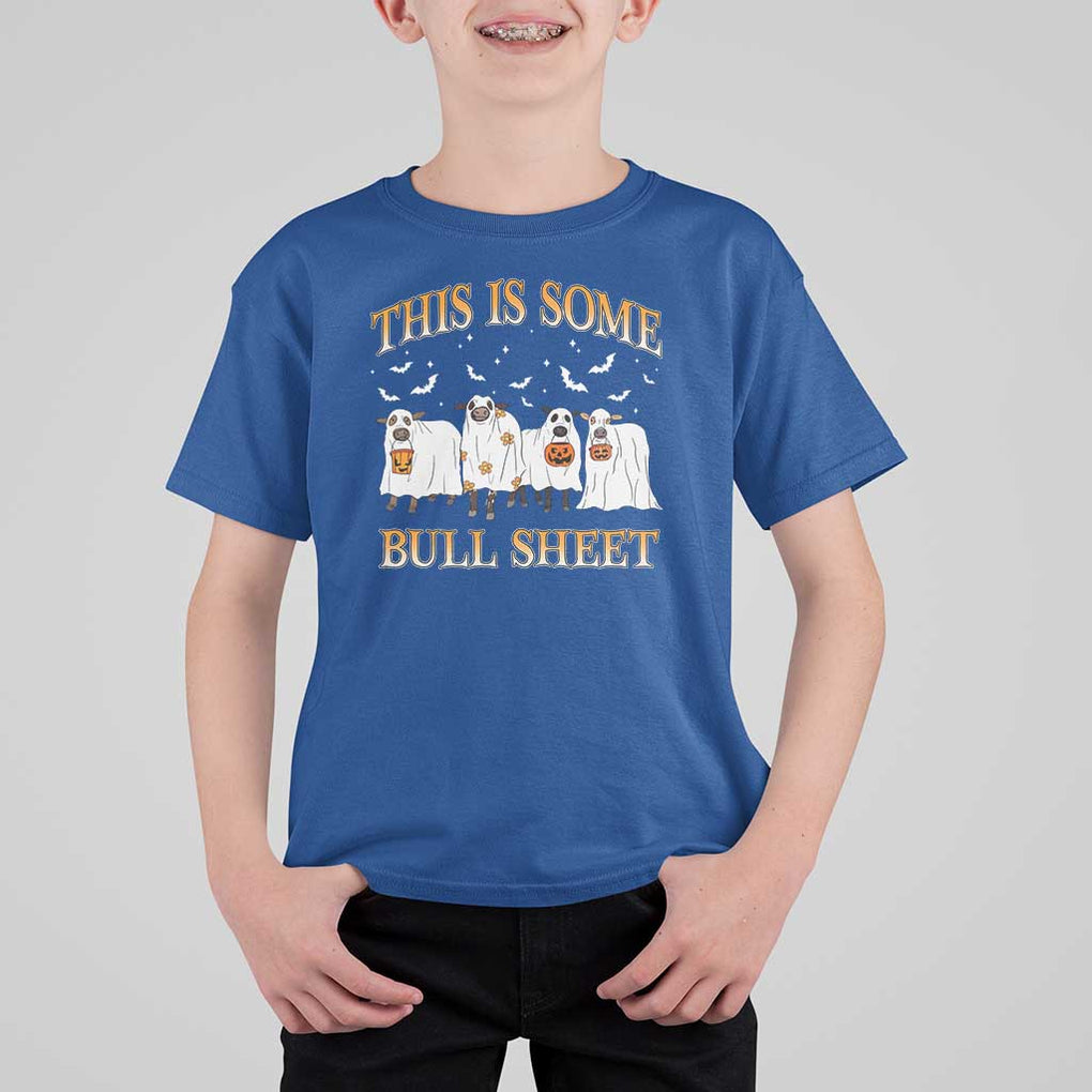 Funny Halloween T Shirt For Kid This Is Some Bull Sheet Farm Cow Bat TS11 Royal Blue Print Your Wear