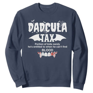 Halloween Dad Sweatshirt Dadcula Tax Portion Of Kids Candy Vampire TS11 Navy Print Your Wear