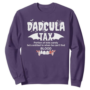 Halloween Dad Sweatshirt Dadcula Tax Portion Of Kids Candy Vampire TS11 Purple Print Your Wear