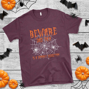 Halloween Dad T Shirt Beware Dad Tax Is A Spooky Deduction Spider TS11 Maroon Print Your Wear