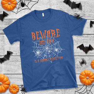 Halloween Dad T Shirt Beware Dad Tax Is A Spooky Deduction Spider TS11 Royal Blue Print Your Wear