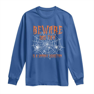 Halloween Dad Long Sleeve Shirt Beware Dad Tax Is A Spooky Deduction Spider TS11 Royal Blue Print Your Wear