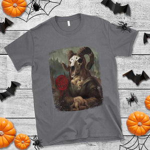 Halloween T Shirt Creepy Mona Lisa Satan Pentagram Leonardo da Vinci TS11 Charcoal Print Your Wear