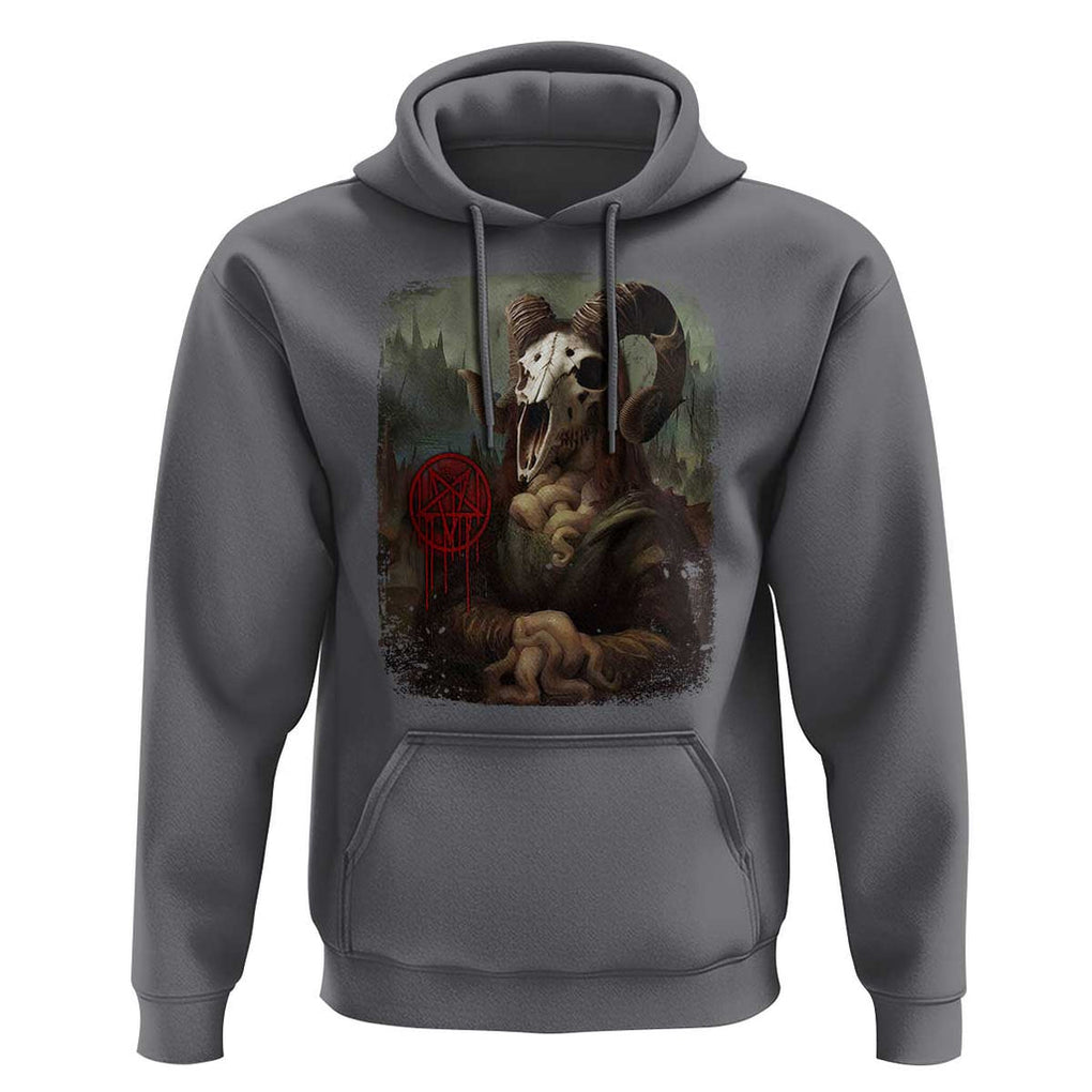 Halloween Hoodie Creepy Mona Lisa Satan Pentagram Leonardo da Vinci TS11 Charcoal Print Your Wear