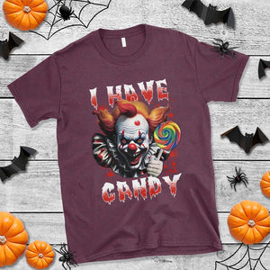 Halloween T Shirt I Have Candy Scary Creepy Clown Lolipop TS11 Maroon Print Your Wear