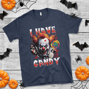 Halloween T Shirt I Have Candy Scary Creepy Clown Lolipop TS11 Navy Print Your Wear