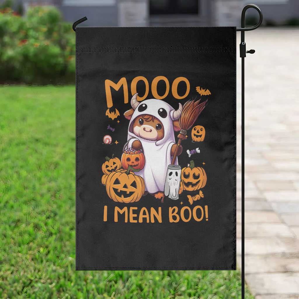 Spooky Cow Halloween Garden Flag Moo I Mean Boo Funny Ghost Heifer TS11 Print Your Wear