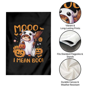 Spooky Cow Halloween Garden Flag Moo I Mean Boo Funny Ghost Heifer TS11 Print Your Wear