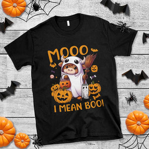 Spooky Cow Halloween T Shirt Moo I Mean Boo Funny Ghost Heifer TS11 Black Print Your Wear