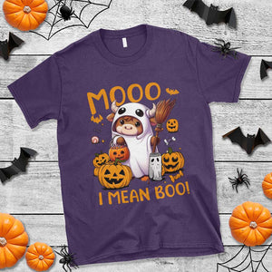 Spooky Cow Halloween T Shirt Moo I Mean Boo Funny Ghost Heifer TS11 Purple Print Your Wear