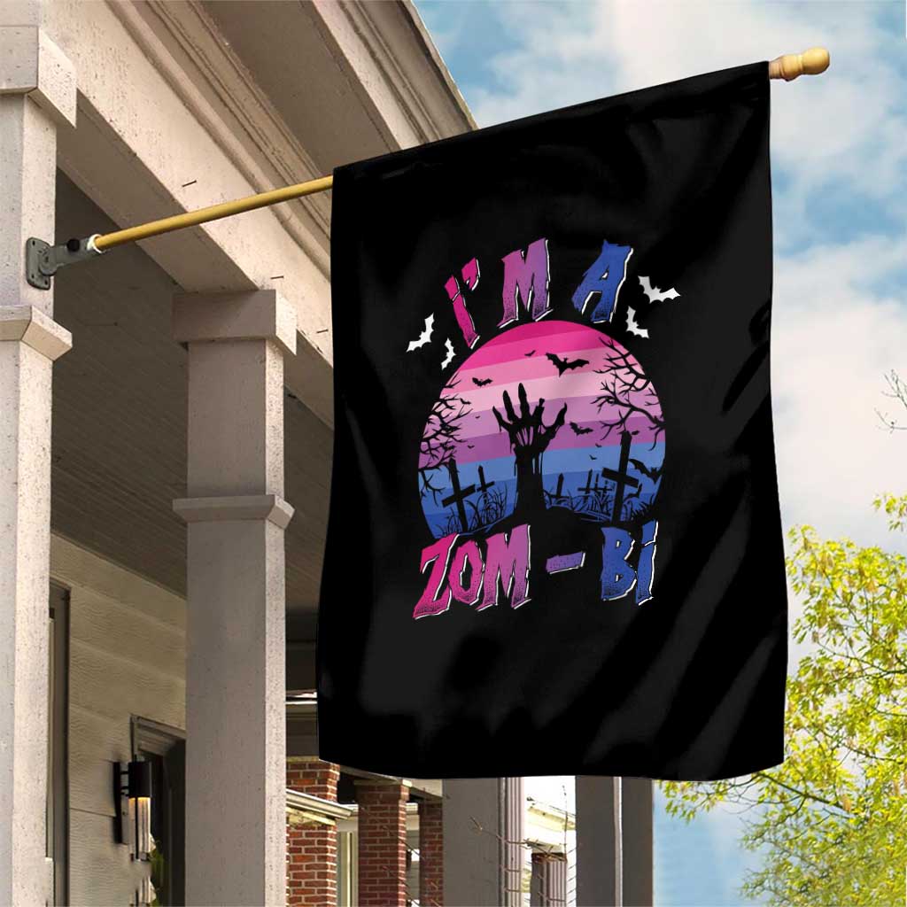 Funny Halloween Bisexual Garden Flag I'm A Zom Bi Zombie LGBT TS11 Print Your Wear