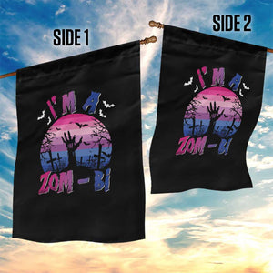 Funny Halloween Bisexual Garden Flag I'm A Zom Bi Zombie LGBT TS11 Print Your Wear