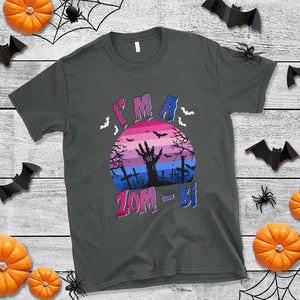 Funny Halloween Bisexual T Shirt I'm A Zom Bi Zombie LGBT TS11 Dark Heather Print Your Wear
