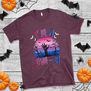 Funny Halloween Bisexual T Shirt I'm A Zom Bi Zombie LGBT TS11 Maroon Print Your Wear