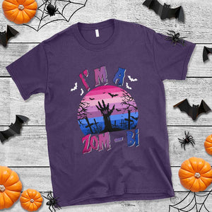 Funny Halloween Bisexual T Shirt I'm A Zom Bi Zombie LGBT TS11 Purple Print Your Wear