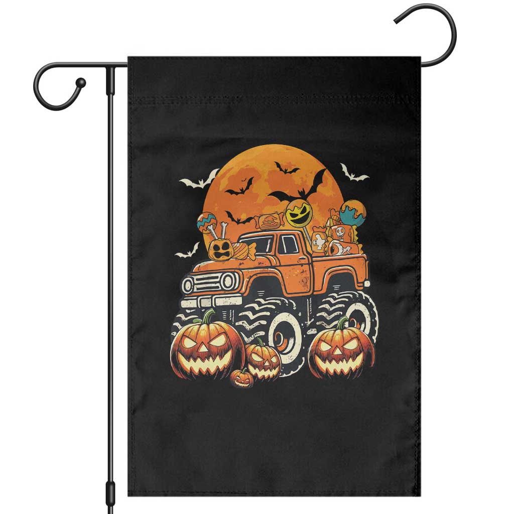 Funny Halloween Monster Trucks Candy Trick Or Treat Garden Flag
