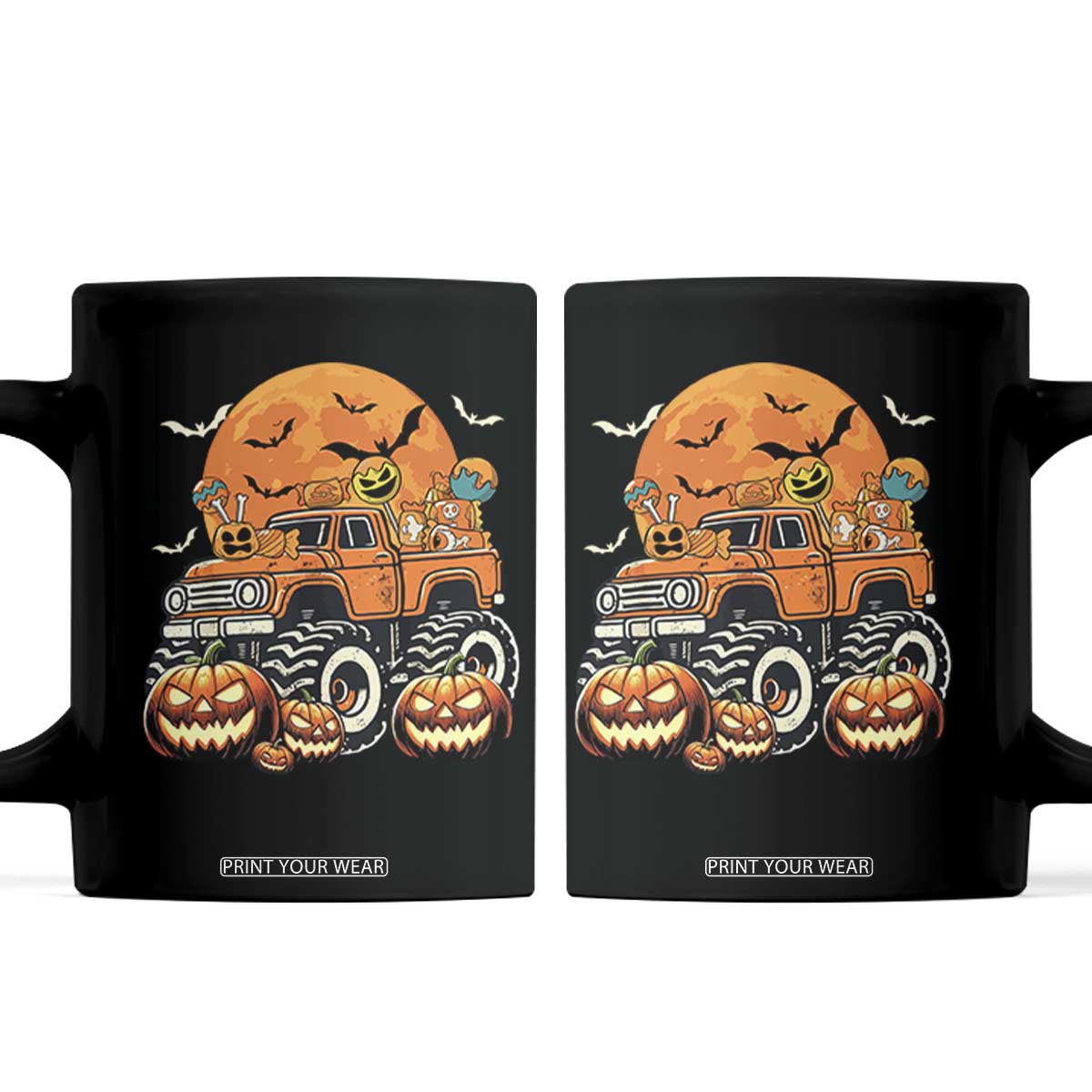 Funny Halloween Monster Trucks Candy Trick Or Treat Coffee Mug