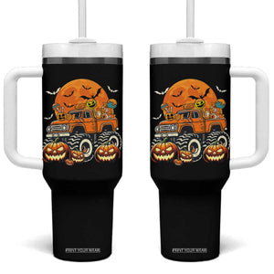 Funny Halloween Monster Trucks Candy Trick Or Treat Tumbler With Handle
