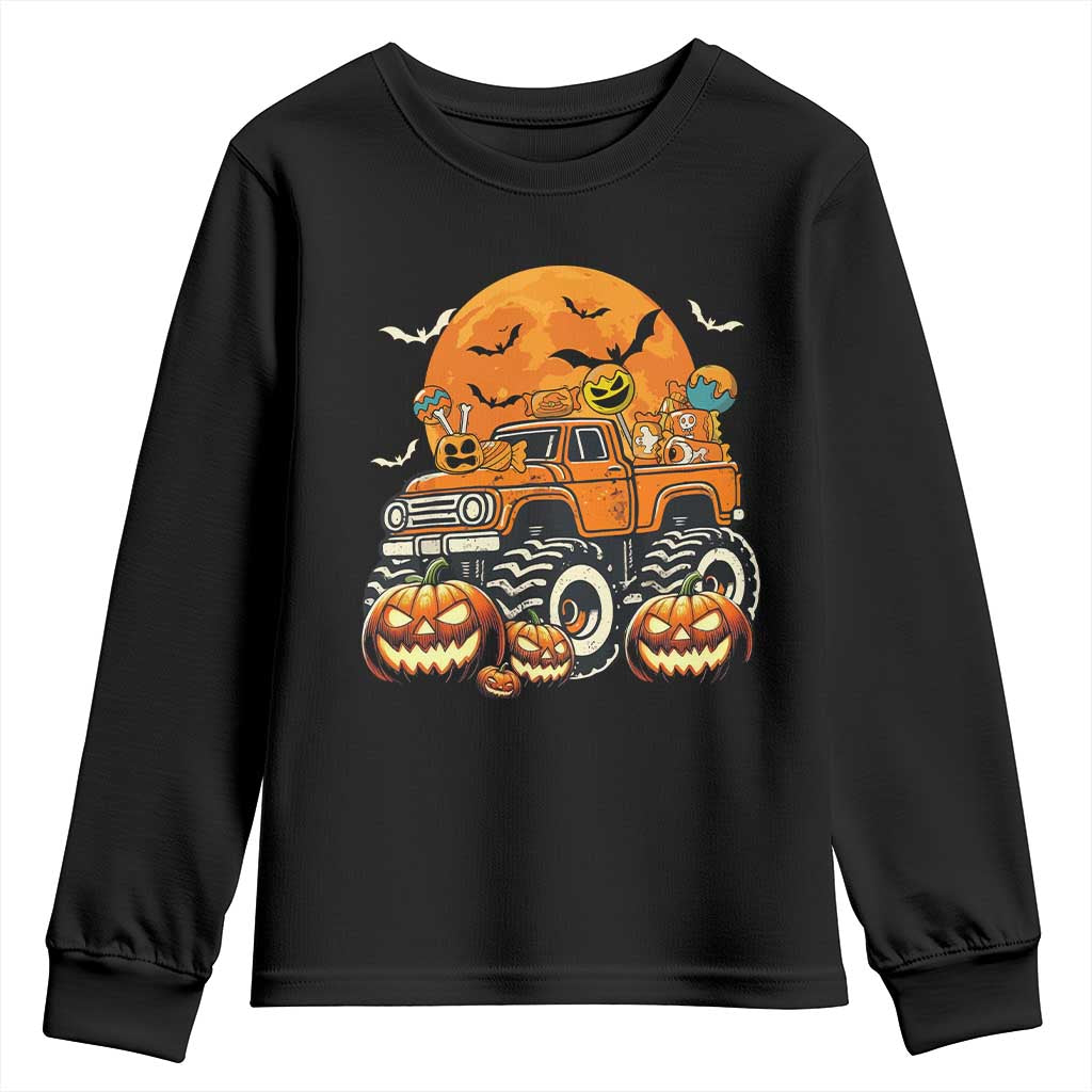 Funny Halloween Monster Trucks Candy Trick Or Treat Youth Sweatshirt