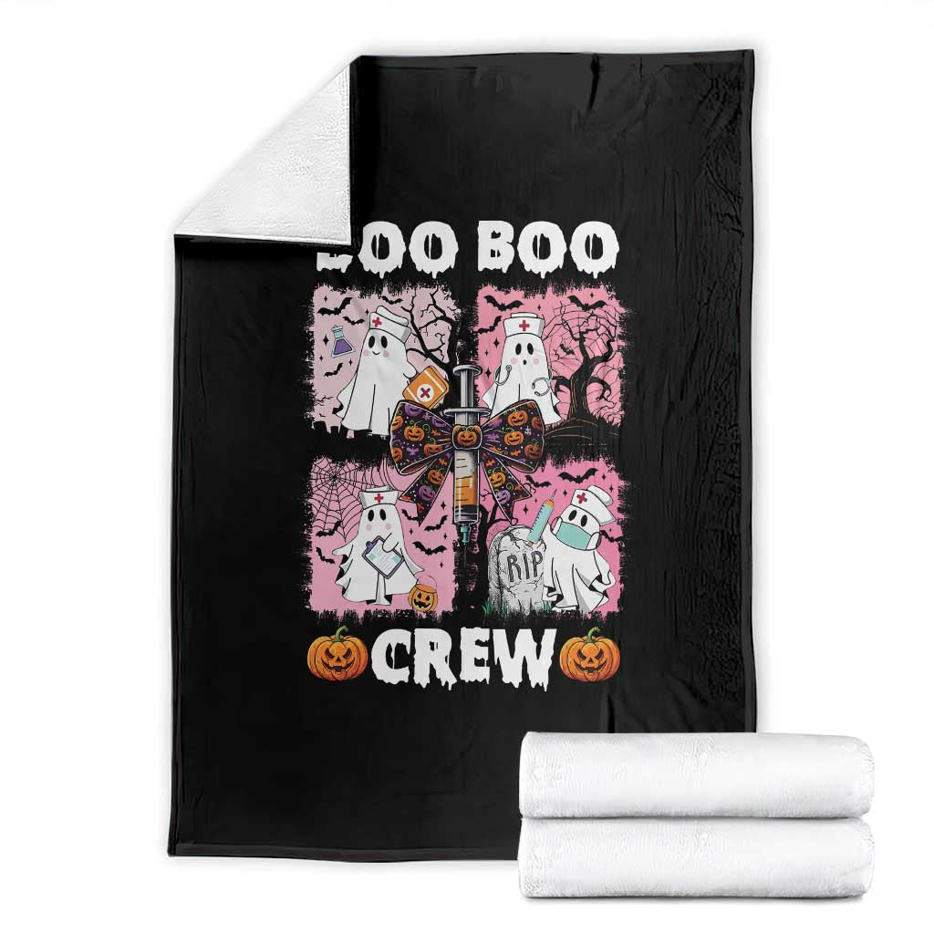 Funny Halloween Nurse Throw Blanket Boo Boo Crew Nursing Ghost Coquette Aesthetic