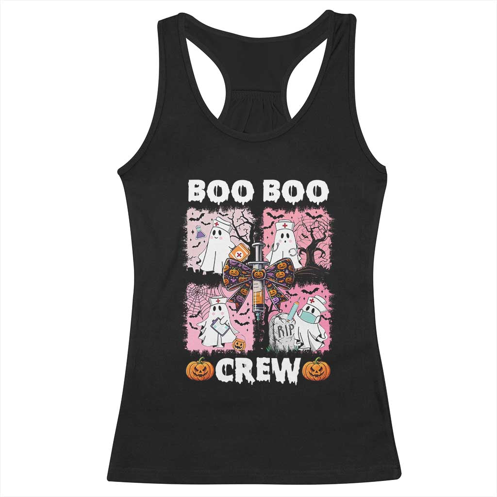 Funny Halloween Nurse Racerback Tank Top Boo Boo Crew Nursing Ghost Coquette Aesthetic