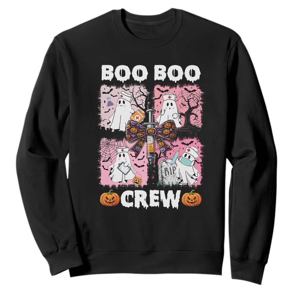 Funny Halloween Nurse Sweatshirt Boo Boo Crew Nursing Ghost Coquette Aesthetic