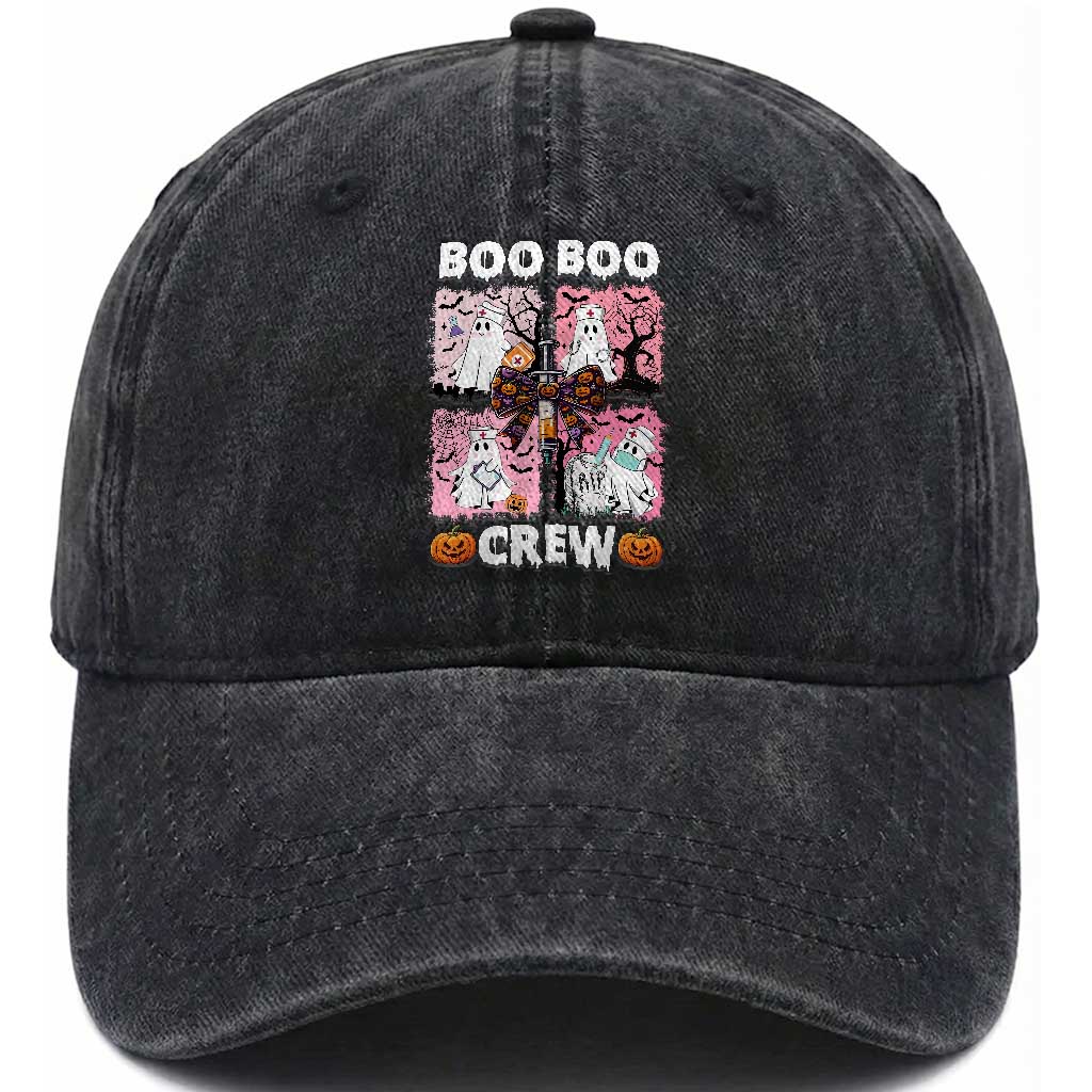 Funny Halloween Nurse Washed Cotton Baseball Cap Boo Boo Crew Nursing Ghost Coquette Aesthetic